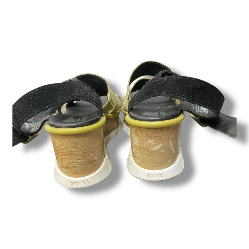 🌿 Sorel Women’s Wedge Sandals | Green Suede‎ Strappy Platform Heels US 8 - Picture 5 of 7